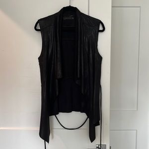Zara woman black faux leather vest